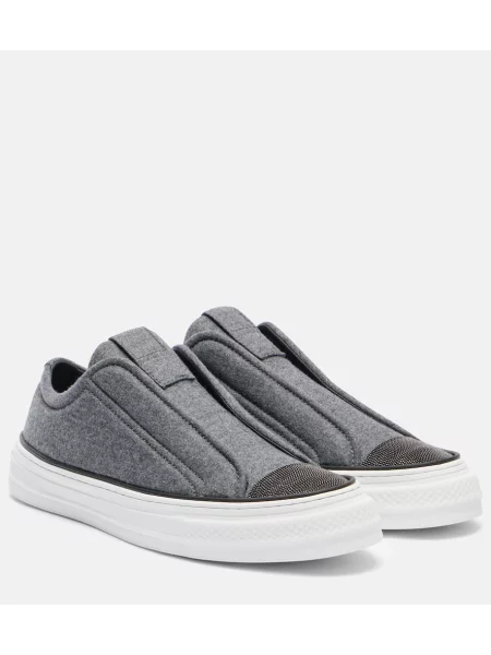 Sneakerși Brunello Cucinelli slip-on gri