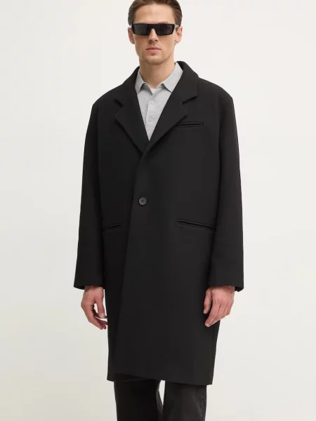 Won Hundred palton din lana de tranzitie negru