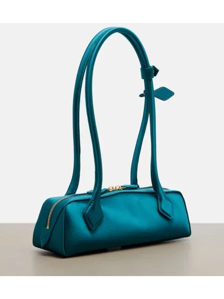 Geantă Alaïa din satin mini albastru