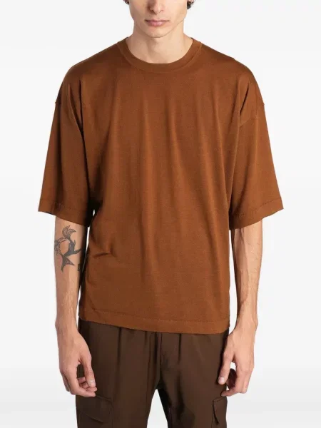 Tricou Barena cu decolteu rotund maro