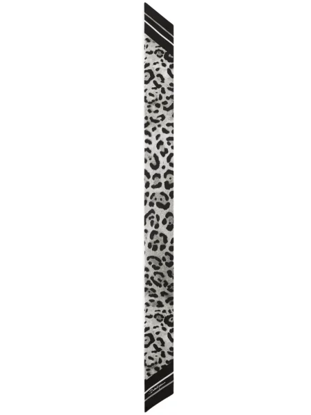 Fular Dolce & Gabbana cu imagine cu model leopard negru