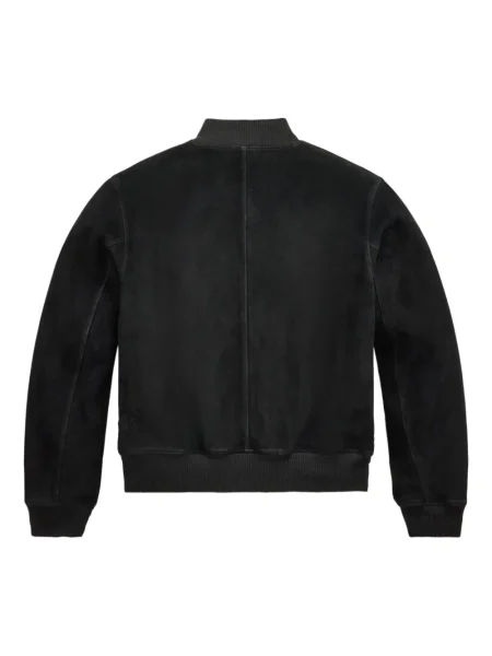 Geacă bomber Ralph Lauren Rrl din piele de căprioară negru