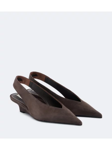 Pantofi cu toc Toteme din piele de căprioară maro