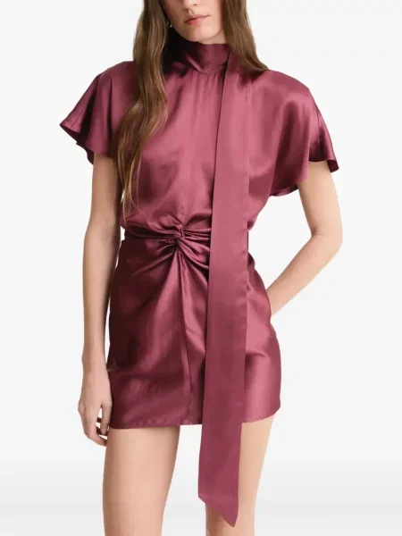 Rochie mini Matthew Bruch cu legături roz