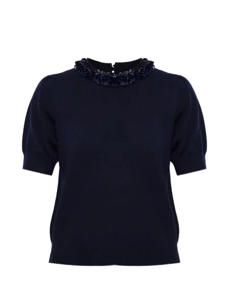 Tricou Ulla Johnson cu paiete albastru