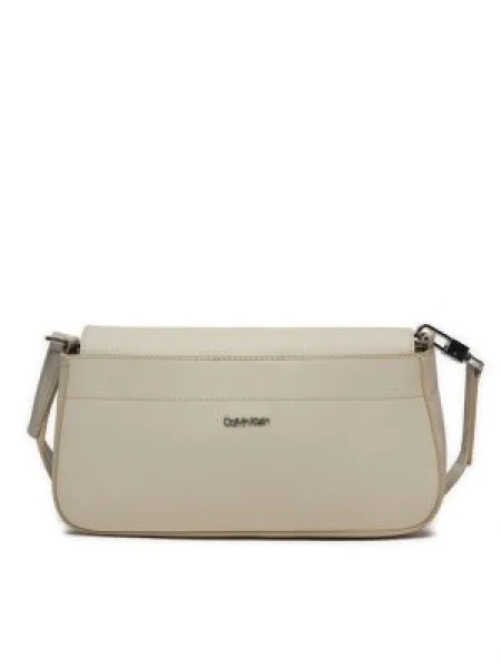 Calvin Klein Geantă Business Shoulder Bag_Saffiano Écru