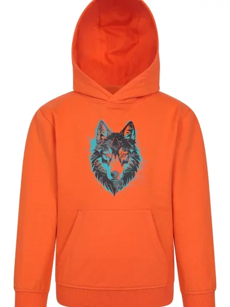 Dziecięca bluza z grafiką Wolf Orange pomarańczowa