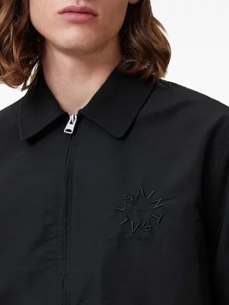 Geacă Allsaints cu broderie negru