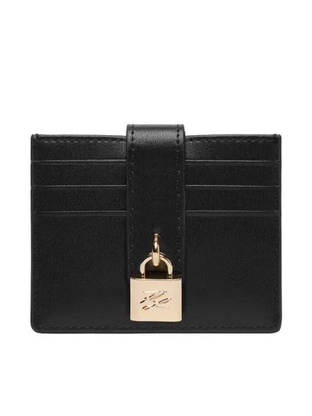 Karl Lagerfeld etui na karty skórzane K/AUTOGRAPH czarny