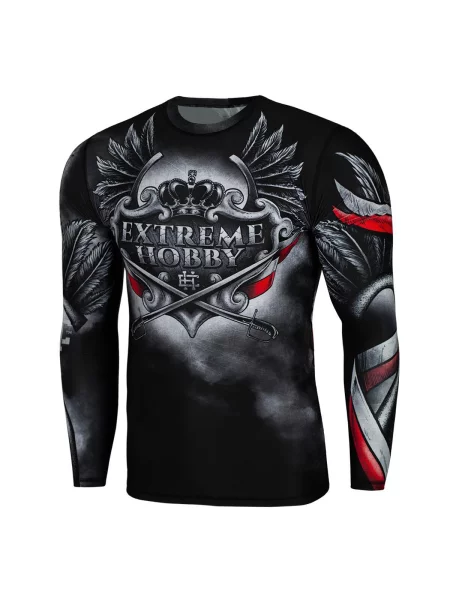 Koszulka sportowa Rashguard do MMA EXTREME HOBBY HUSSAR czarna