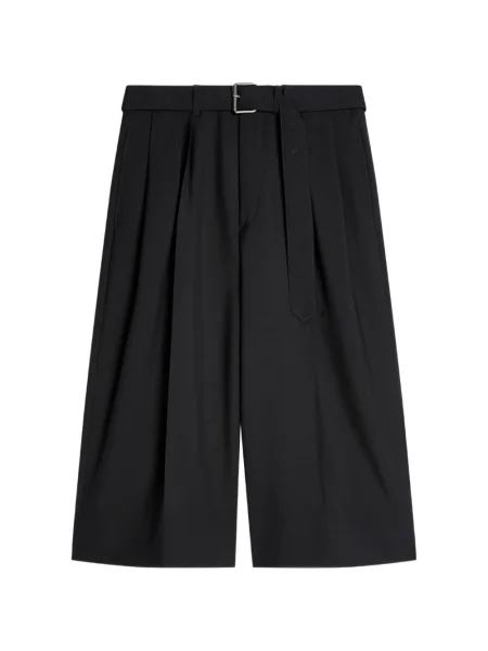 Pantaloni scurți Dries Van Noten de lână negru