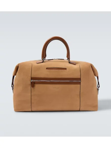 Geantă Kiton din piele de căprioară bej