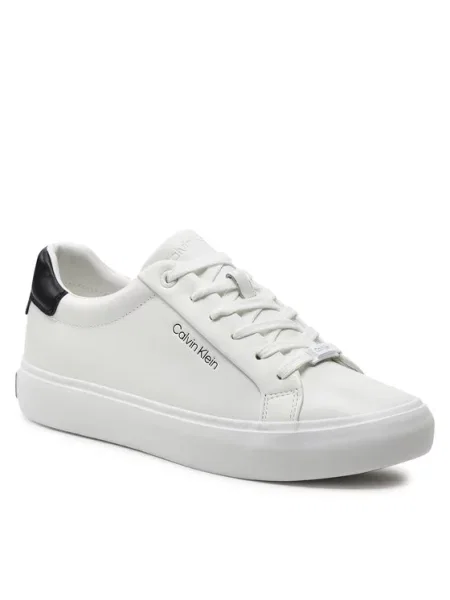 Calvin Klein Tenisice Vulcanized Lace Up Lth bijela
