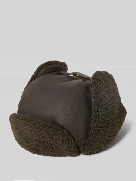 Czapka z nauszniki Czapka model MORAR WAX TRAPPER' Barbour oliwkowa