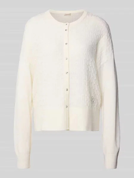 Kurtka z dzianiny z listwą guzikową Liu Jo White biała