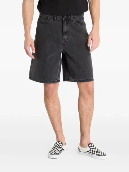 Kratke traper hlače Vans karirane crna