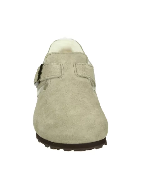 Klapki Birkenstock zamszowe szare