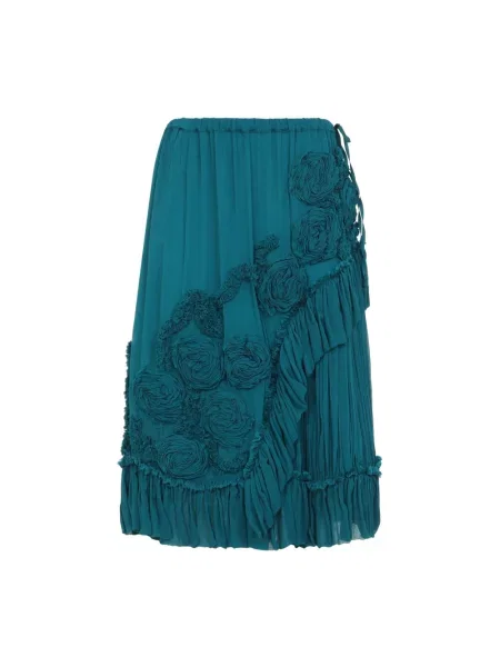 Spódnica midi Dries Van Noten niebieska