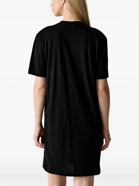 Rochie din denim Karl Lagerfeld Jeans cu imagine negru