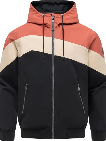 Ragwear Geacă funcțională Stewie Block Youmodo maro cappuccino / corai negru