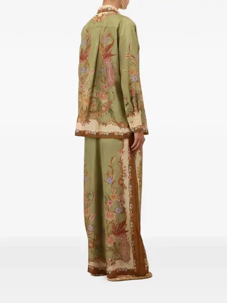 Cămașă Zimmermann cu model floral cu imagine verde