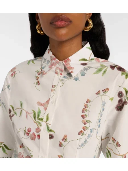 Rochie tip cămașă Erdem cu model floral din poplin