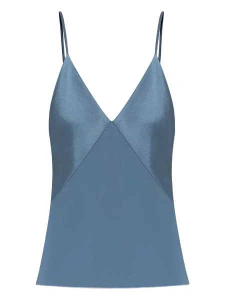 Top Forte_forte din satin albastru