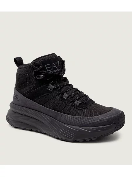Sneakers | piele întoarsă negru