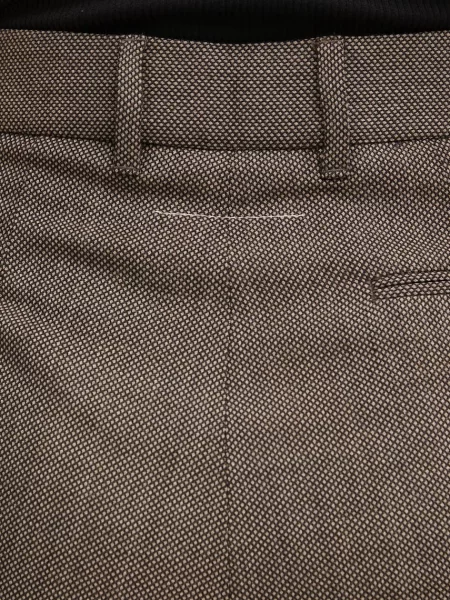 Шерстяные брюки Mm6 Maison Margiela с высокой посадкой коричневые