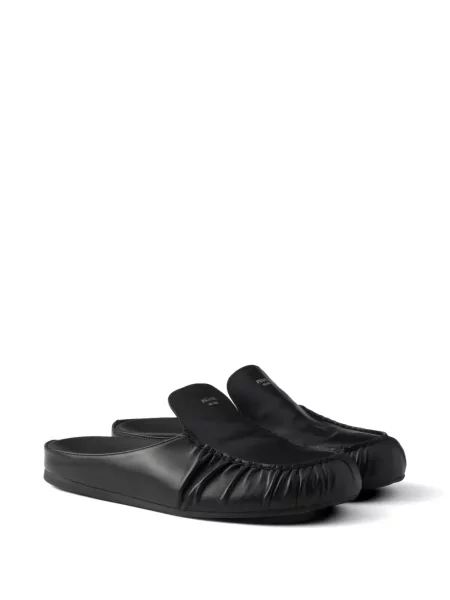 Papuci tip mules Prada din piele negru