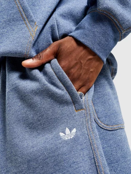 Adidas Spodnie Trefoil Essentials Mel Baggy Open niebieskie