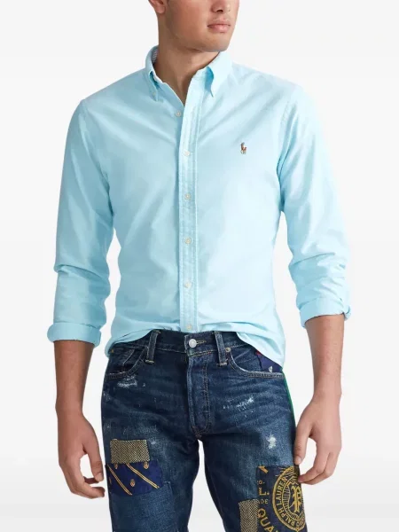 Tricou polo Polo Ralph Lauren cu glugă cu blană cu broderie roșu