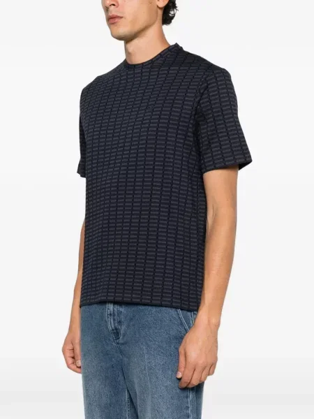 Tricou Emporio Armani cu imprimeu geometric albastru