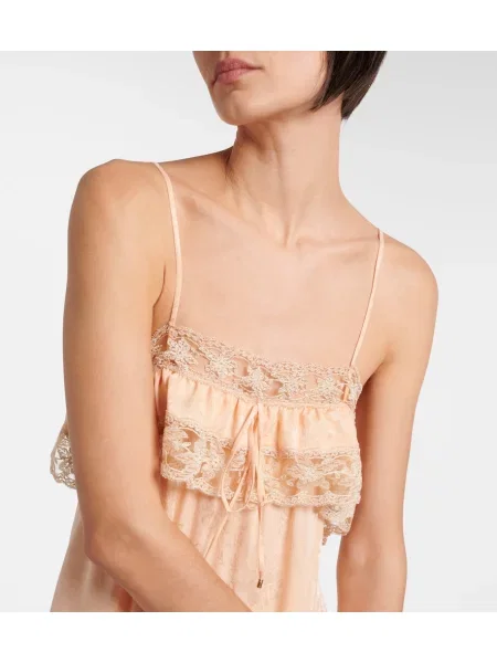 Rochie midi Chloé de mătase roz