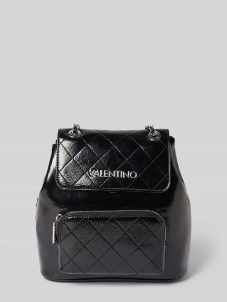 Lniany plecak Valentino Bags czarny