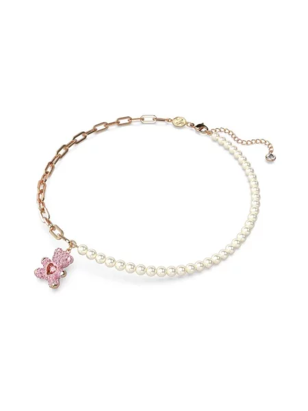 Naszyjnik Swarovski typu teddy różowy