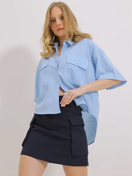Сорочка Trend Alacati Stili блакитний