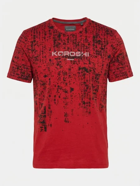 KOROSHI Tricou roșu / negru alb