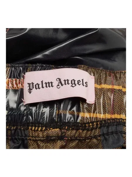 Pantaloni Palm Angels în carouri cu imagine roșu