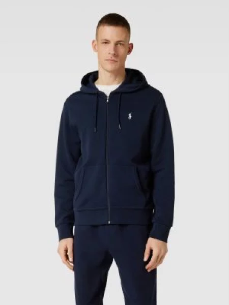 Dzianinowa bluza z kapturem Ralph Lauren z kapturem casual niebieska