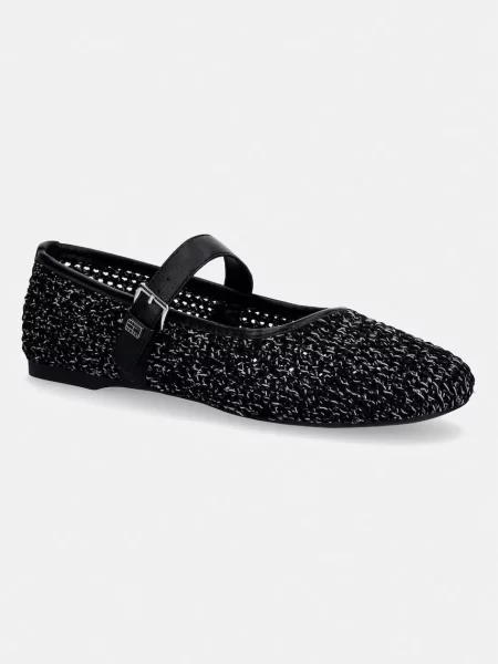 Tommy Jeans balerini TJW KNITTED BALLERINA negru