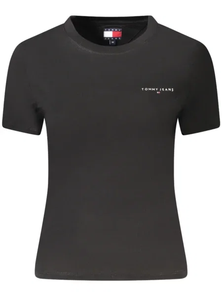 Тениска Tommy Jeans дамска черно