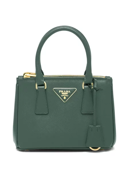 Geantă shopper Prada din piele verde