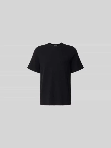 T-shirt o kroju relaxed fit z fakturowanym wzorem Forét czarna