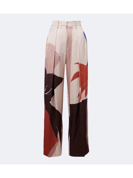 Pantaloni Victoria Beckham din satin cu imagine