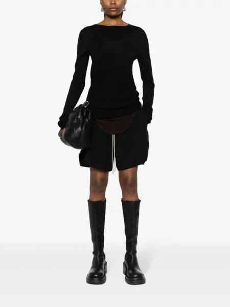 Juosmuo šortai Rick Owens plyšys juoda