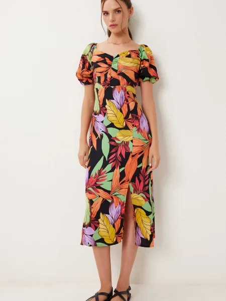 Happiness İstanbul Rochie galben / verde măr / portocaliu negru