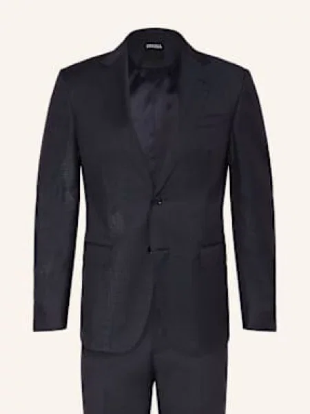 Zegna Oblek Tailored Fit tmavě modrá