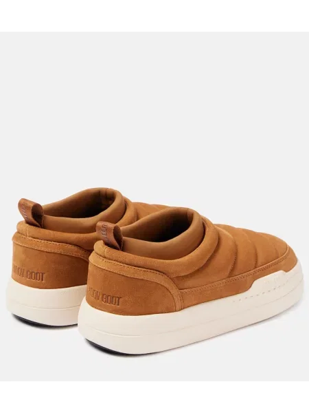 Sneakerși Moon Boot din piele de căprioară slip-on maro