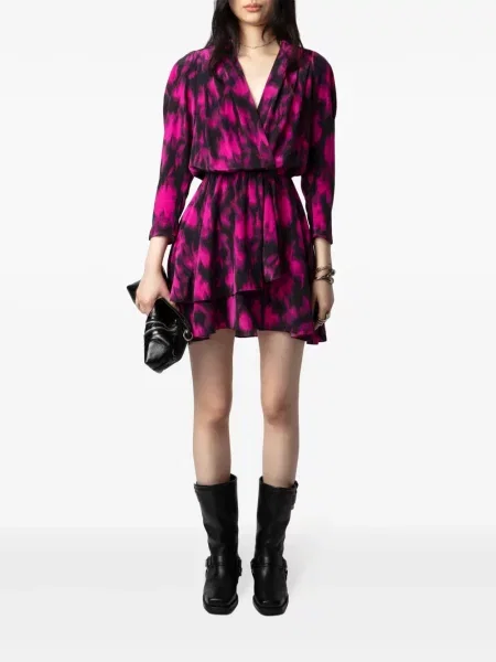 Rochie mini Zadig&voltaire de mătase de costum roz